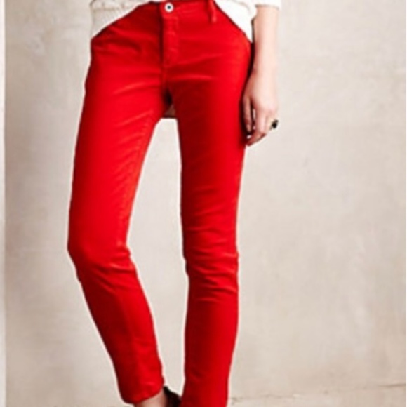 Ag Adriano Goldschmied Denim - AG Adriano Goldshmied  Red Stevie Cords Size 25